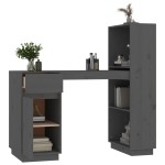 vidaXL Birou, gri, 110x53x117 cm, lemn masiv de pin