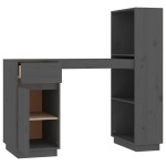 vidaXL Birou, gri, 110x53x117 cm, lemn masiv de pin
