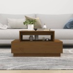 vidaXL Măsuță de cafea, maro miere, 80x55x40,5 cm, lemn masiv de pin