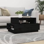 vidaXL Măsuță de cafea, negru, 80x55x40,5 cm, lemn masiv de pin vidaXL Măsuță de cafea, negru, 80x55x40,5 cm, lemn masiv de pin