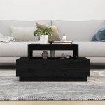 vidaXL Măsuță de cafea, negru, 80x55x40,5 cm, lemn masiv de pin vidaXL Măsuță de cafea, negru, 80x55x40,5 cm, lemn masiv de pin