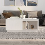 vidaXL Măsuță de cafea, alb, 100x101x40,5 cm, lemn masiv de pin