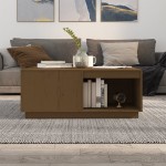 vidaXL Măsuță de cafea, maro miere, 100x101x40,5 cm, lemn masiv de pin vidaXL Măsuță de cafea, maro miere, 100x101x40,5 cm, lemn masiv de pin