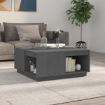 vidaXL Măsuță de cafea, gri, 80x81x36,5 cm, lemn masiv de pin vidaXL Măsuță de cafea, gri, 80x81x36,5 cm, lemn masiv de pin