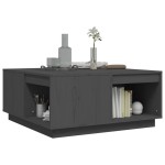 vidaXL Măsuță de cafea, gri, 80x81x36,5 cm, lemn masiv de pin vidaXL Măsuță de cafea, gri, 80x81x36,5 cm, lemn masiv de pin