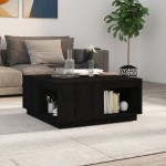 vidaXL Măsuță de cafea, negru, 80x81x36,5 cm, lemn masiv de pin vidaXL Măsuță de cafea, negru, 80x81x36,5 cm, lemn masiv de pin