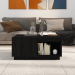 vidaXL Măsuță de cafea, negru, 80x81x36,5 cm, lemn masiv de pin vidaXL Măsuță de cafea, negru, 80x81x36,5 cm, lemn masiv de pin