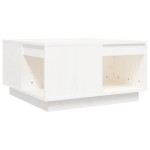 vidaXL Măsuță de cafea, alb, 60x61x32,5 cm, lemn masiv de pin