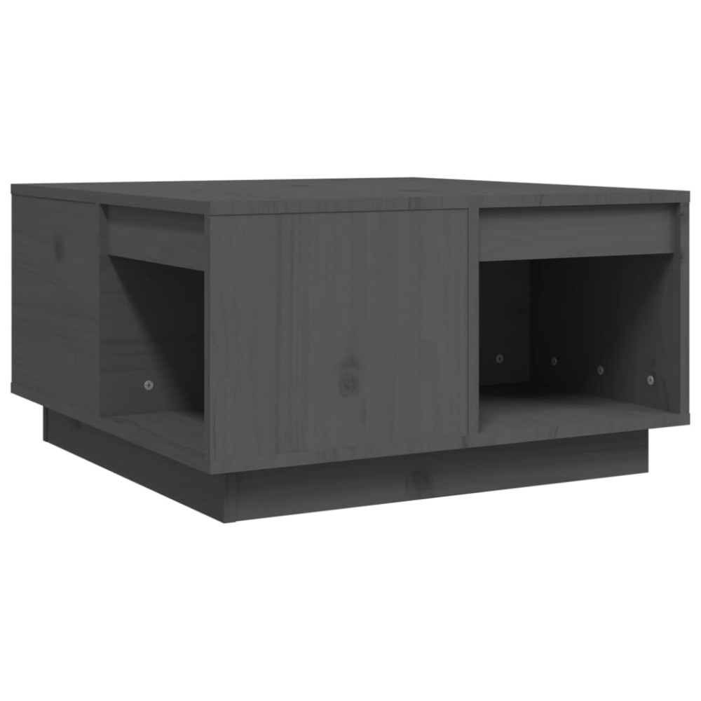 vidaXL Măsuță de cafea, gri, 60x61x32,5 cm, lemn masiv de pin