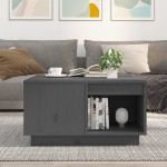 vidaXL Măsuță de cafea, gri, 60x61x32,5 cm, lemn masiv de pin vidaXL Măsuță de cafea, gri, 60x61x32,5 cm, lemn masiv de pin