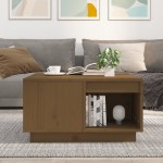 vidaXL Măsuță de cafea, maro miere, 60x61x32,5 cm, lemn masiv de pin vidaXL Măsuță de cafea, maro miere, 60x61x32,5 cm, lemn masiv de pin