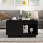 vidaXL Măsuță de cafea, negru, 60x61x32,5 cm, lemn masiv de pin vidaXL Măsuță de cafea, negru, 60x61x32,5 cm, lemn masiv de pin