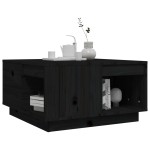 vidaXL Măsuță de cafea, negru, 60x61x32,5 cm, lemn masiv de pin vidaXL Măsuță de cafea, negru, 60x61x32,5 cm, lemn masiv de pin