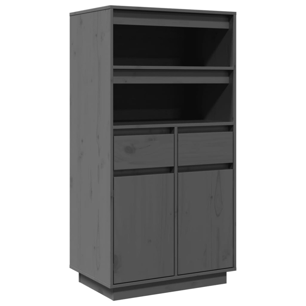 vidaXL Dulap înalt, gri, 60x40x116,5 cm, lemn masiv de pin