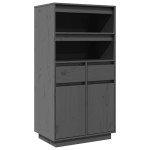 vidaXL Dulap înalt, gri, 60x40x116,5 cm, lemn masiv de pin