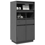 vidaXL Dulap înalt, gri, 60x40x116,5 cm, lemn masiv de pin
