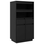 vidaXL Dulap înalt, negru, 60x40x116,5 cm, lemn masiv de pin