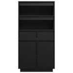 vidaXL Dulap înalt, negru, 60x40x116,5 cm, lemn masiv de pin