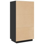vidaXL Dulap înalt, negru, 60x40x116,5 cm, lemn masiv de pin