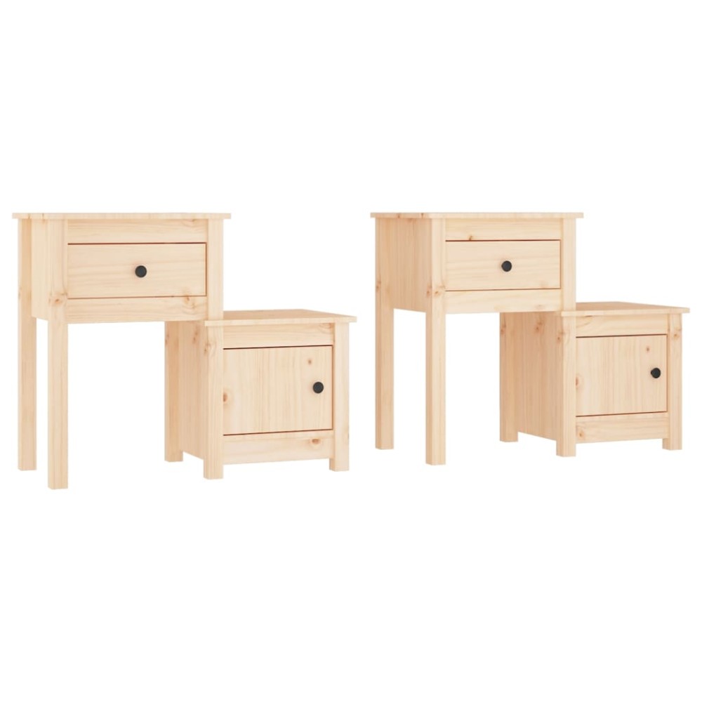 vidaXL Noptiere, 2 buc., 79,5x38x65,5 cm, lemn masiv de pin