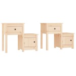 vidaXL Noptiere, 2 buc., 79,5x38x65,5 cm, lemn masiv de pin vidaXL Noptiere, 2 buc., 79,5x38x65,5 cm, lemn masiv de pin