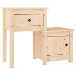 vidaXL Noptiere, 2 buc., 79,5x38x65,5 cm, lemn masiv de pin vidaXL Noptiere, 2 buc., 79,5x38x65,5 cm, lemn masiv de pin