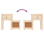 vidaXL Noptiere, 2 buc., 79,5x38x65,5 cm, lemn masiv de pin vidaXL Noptiere, 2 buc., 79,5x38x65,5 cm, lemn masiv de pin
