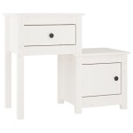 vidaXL Noptiere, 2 buc., alb, 79,5x38x65,5 cm, lemn masiv de pin vidaXL Noptiere, 2 buc., alb, 79,5x38x65,5 cm, lemn masiv de pin