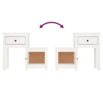 vidaXL Noptiere, 2 buc., alb, 79,5x38x65,5 cm, lemn masiv de pin vidaXL Noptiere, 2 buc., alb, 79,5x38x65,5 cm, lemn masiv de pin