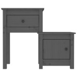 vidaXL Noptiere, 2 buc., gri, 79,5x38x65,5 cm, lemn masiv de pin vidaXL Noptiere, 2 buc., gri, 79,5x38x65,5 cm, lemn masiv de pin