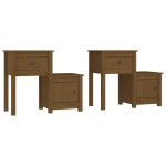 vidaXL Noptiere, 2 buc., maro miere, 79,5x38x65,5 cm lemn masiv de pin vidaXL Noptiere, 2 buc., maro miere, 79,5x38x65,5 cm lemn masiv de pin
