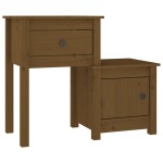 vidaXL Noptiere, 2 buc., maro miere, 79,5x38x65,5 cm lemn masiv de pin vidaXL Noptiere, 2 buc., maro miere, 79,5x38x65,5 cm lemn masiv de pin