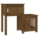 vidaXL Noptiere, 2 buc., maro miere, 79,5x38x65,5 cm lemn masiv de pin vidaXL Noptiere, 2 buc., maro miere, 79,5x38x65,5 cm lemn masiv de pin
