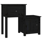 vidaXL Noptieră, negru, 79,5x38x65,5 cm, lemn masiv de pin