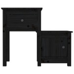 vidaXL Noptiere, 2 buc., negru, 79,5x38x65,5 cm, lemn masiv de pin