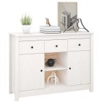 vidaXL Servantă, alb, 100x35x74,5 cm, lemn masiv de pin