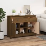 vidaXL Servantă, maro miere, 100x35x74,5 cm, lemn masiv de pin vidaXL Servantă, maro miere, 100x35x74,5 cm, lemn masiv de pin