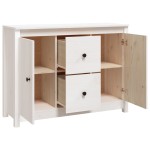 vidaXL Servantă, alb, 100x35x74 cm, lemn masiv de pin
