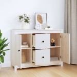 vidaXL Servantă, alb, 100x35x74 cm, lemn masiv de pin