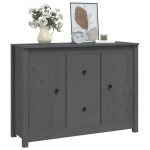 vidaXL Servantă, gri, 100x35x74 cm, lemn masiv de pin