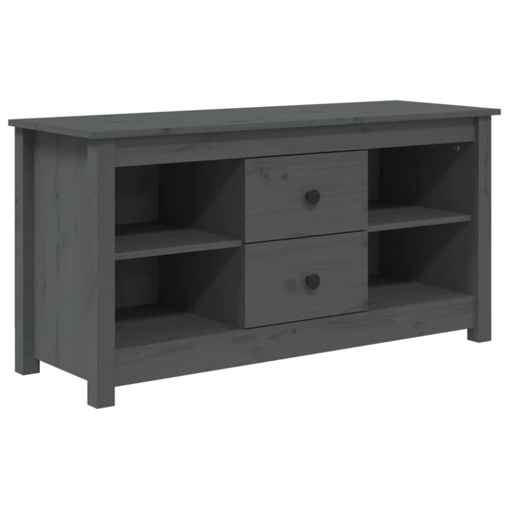 vidaXL Comodă TV, gri, 103x36,5x52 cm, lemn masiv de pin