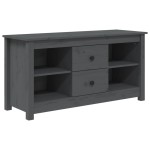vidaXL Comodă TV, gri, 103x36,5x52 cm, lemn masiv de pin vidaXL Comodă TV, gri, 103x36,5x52 cm, lemn masiv de pin