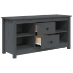vidaXL Comodă TV, gri, 103x36,5x52 cm, lemn masiv de pin vidaXL Comodă TV, gri, 103x36,5x52 cm, lemn masiv de pin