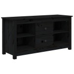 vidaXL Comodă TV, negru, 103x36,5x52 cm, lemn masiv de pin