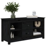vidaXL Comodă TV, negru, 103x36,5x52 cm, lemn masiv de pin