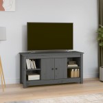 vidaXL Comodă TV, gri, 103x36,5x52 cm, lemn masiv de pin vidaXL Comodă TV, gri, 103x36,5x52 cm, lemn masiv de pin