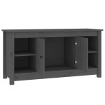 vidaXL Comodă TV, gri, 103x36,5x52 cm, lemn masiv de pin vidaXL Comodă TV, gri, 103x36,5x52 cm, lemn masiv de pin