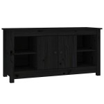 vidaXL Comodă TV, negru, 103x36,5x52 cm, lemn masiv de pin