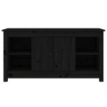 vidaXL Comodă TV, negru, 103x36,5x52 cm, lemn masiv de pin