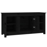 vidaXL Comodă TV, negru, 103x36,5x52 cm, lemn masiv de pin